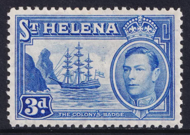 St Helena KGVI 1938-44 3d Ultramarine Ship SG135 Mint MH