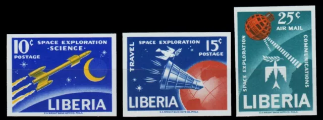 Liberia 1963 - Mi-Nr. 602-604 B ** - MNH - ungez / imp - Raumfahrt / Space