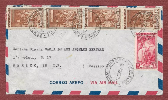 busta via Aerea Aerogramma per il Messico storia postale Italia al Lavoro 1952