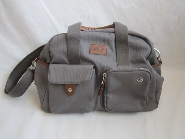 Mamas & Papas Ocarro Bowling Style Changing bag Grey tan 3