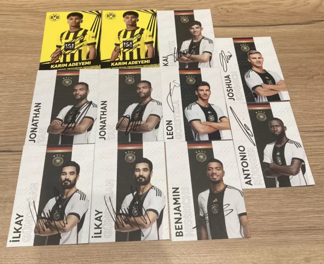 Original signierte Autogrammkarten DFB WM 2022 Katar & BVB 09 Borussia Dortmund