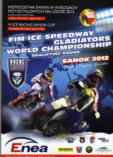 Ice Speedway World Champs Q/R @ Sanok Poland 28/29/1/2012 Blank Programme