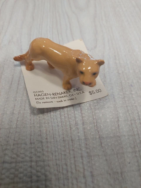 Hagen Renaker LIONESS Mountain Lion Cougar Miniature Figurine  on card