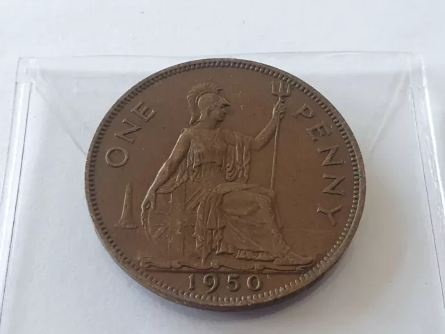 1950 George VI One Penny coin Nice Grade, Nice Coin Low Mintage **