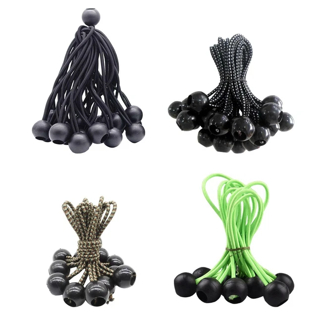 10x Bâche Durable Bungee Ball Cordons Tente Tarp Fix Rope Corde Élastique