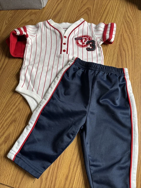 baby boy clothes Size 6 Months Carters Long Sleeve One Piece Shirt & Voit Pants