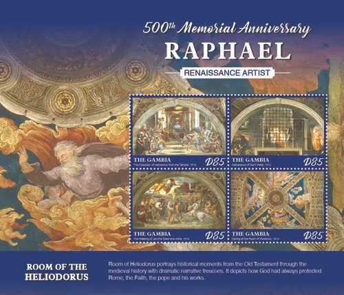 Gambia 2020 - Raphael Vatican Art - Sheet of 4 Stamps - Scott #3863 - MNH