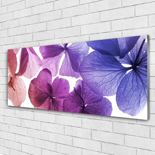 Tableau Décoratif Floral Sur Verre Acrylique 125x50cm - Motif Fleurs Et Pierres, Style Moderne, Neuf
