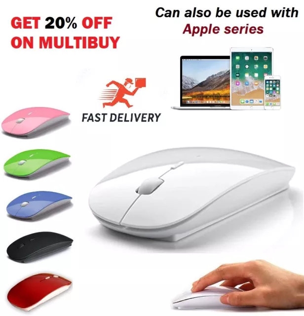 2.4GHz Wireless Cordless Mouse Slim Mice Optical Scroll PC Laptop Computer USB