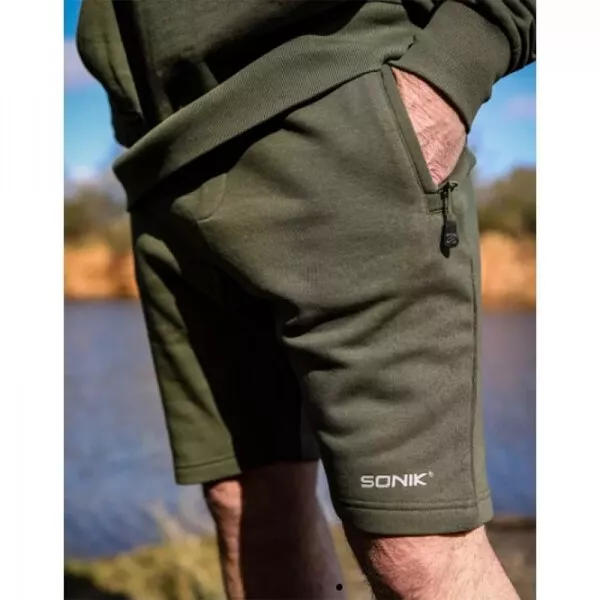 Sonik Green Fleece Shorts - L