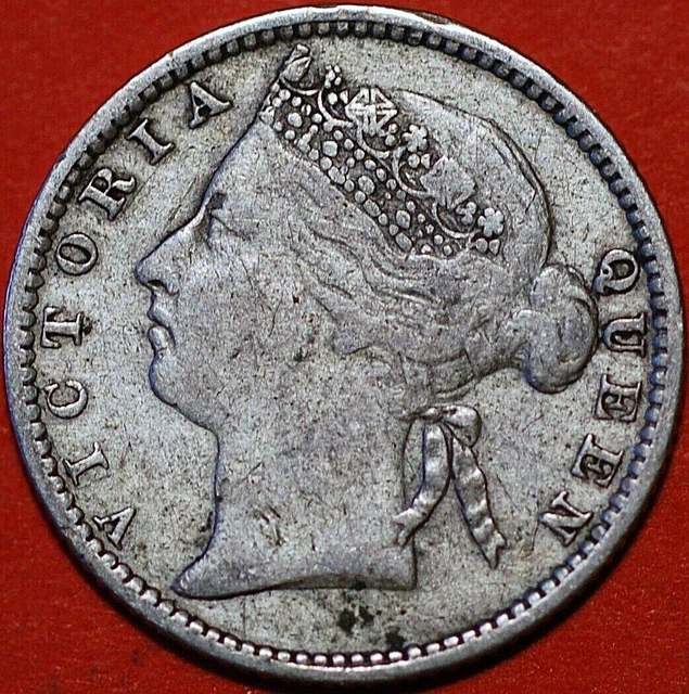 Straits Settlements 10 Cent 1891 Queen Victoria Silver KM#11