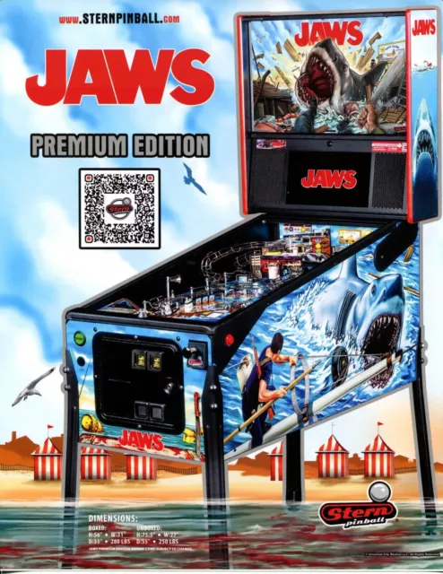 JAWS PREMIUM Stern Pinball flyer