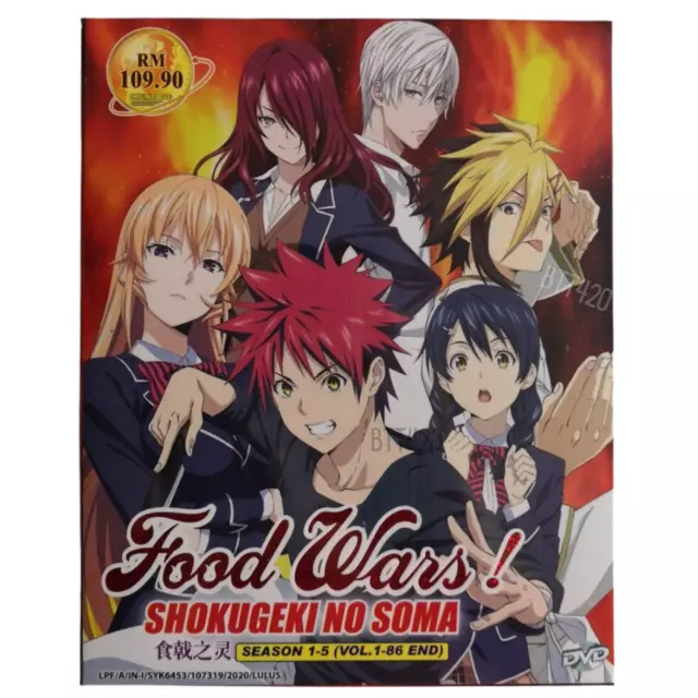 Food Wars! / Shokugeki no Souma Season 1-5 Complete Anime DVD (English Dub)