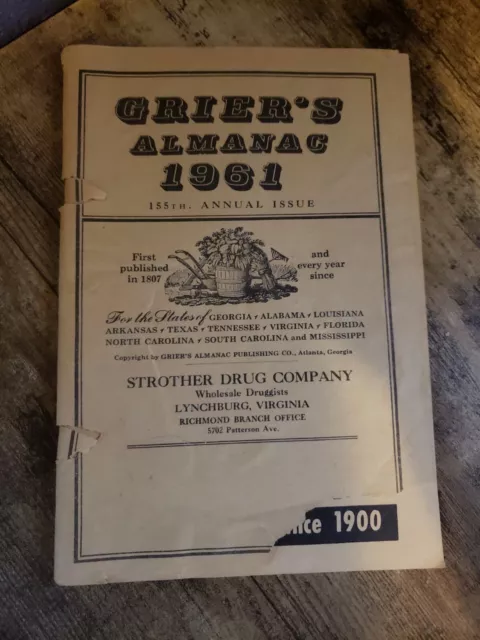 Grier's Almanac 1961, 155th Annual Issue