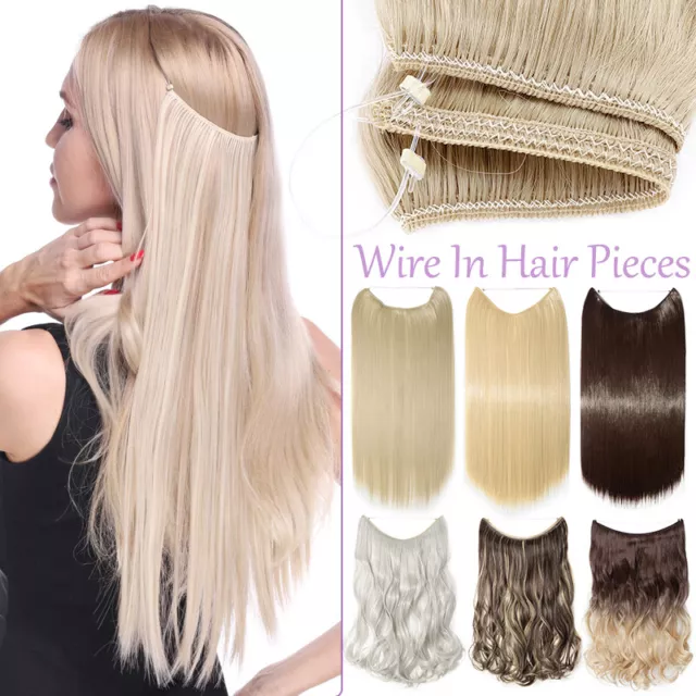 100% Real Hairpiece as Human Wire in Hair Extensions Invisible Headband Wavy GBP