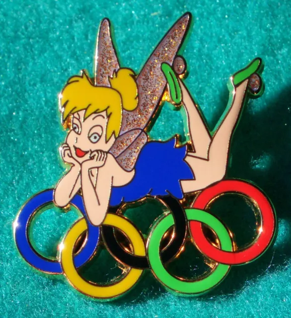 Tinkerbell Olympic Games Rings Fairy Girl Gold Medal Dream Win Pin Blue Le100