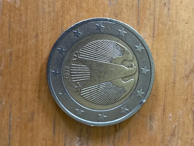 PIÈCE DE 2 euro rare Allemagne Aigle fédéral lettre J 2002 EUR 370,00