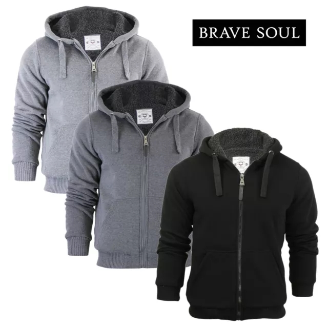 Felpa Con Cappuccio Brave Soul Boys Kids Sherpa Foderata In Pile Giacca Maglione