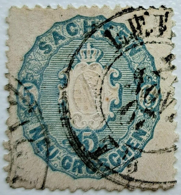 SACHSEN 1863; MiNr. 19a ; 5 Ngr.; BPP geprüft; K2 LEIPZIG