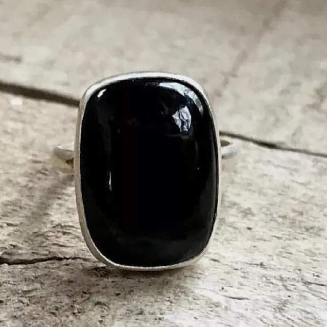 Black Onyx Gemstone 925 Sterling Silver Handmade Ring Jewelry All Size AM-927