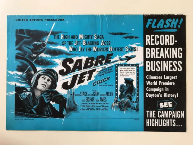Sabre Jet Pressbook 1953 Robert Stack, Coleen Gray, Richard Arlen