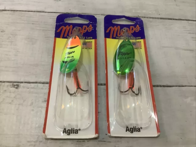2 Mepps Aglia In-Line Spinner 1/2 Oz Plain Treble Hook B5 HFT & B5 GRP