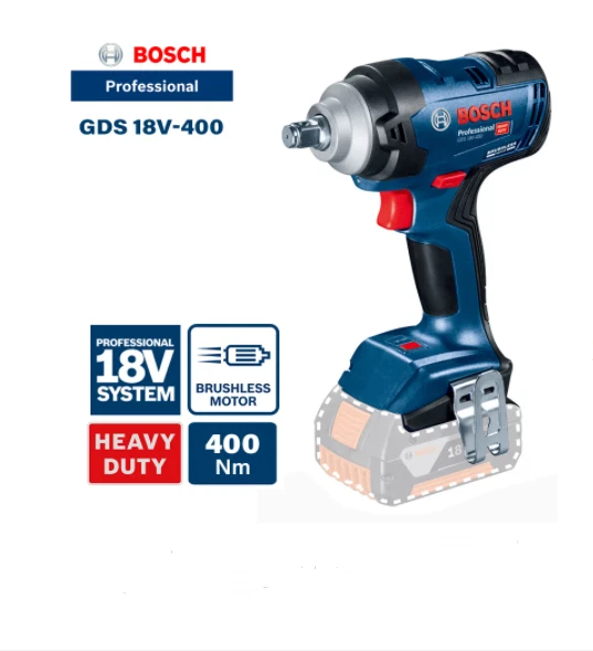 Bosch GDS 18V-400 Cordless Impact Wrench Machine 400Nm Electric Wrench 18V Tool