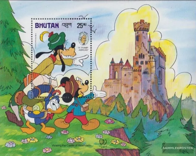 Bhutan Block125A (kompl.Ausg.) postfrisch 1985 Walt Disney Figuren