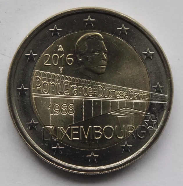 LUXEMBOURG 2 € commemorative euro coin 2016 - Grand Duchess Charlotte Bridge
