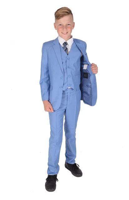 Boys Suits 5 Piece Light Blue Wedding Suit Page Boy Age 2 to 15 Years