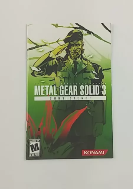 Metal Gear Solid 3 Subsistence PS2 PlayStation 2 INSTRUCTION MANUAL BOOK ONLY
