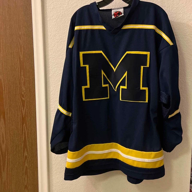 Vintage University of Michigan Hockey Jersey Size L K1 Sportswear Made in USA