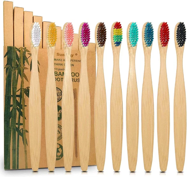 10 Colori Spazzolini Bamboo, Spazzolino Da Denti a Setole Morbide