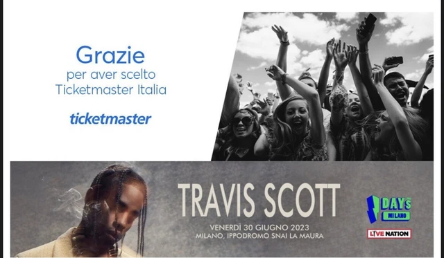 1 Biglietto Travis Scott - Milano 30 Giugno 2023 