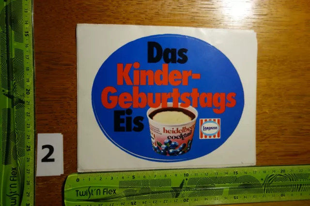 Alter Aufkleber Eiskrem Icecream LANGNESE Königsrolle Kindergeburtstags-Eis