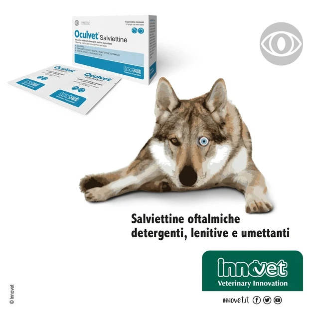 OCULVET  14 Salviettine per Cani e Gatti  Pulizia degli Occhi e Ciglia innovet