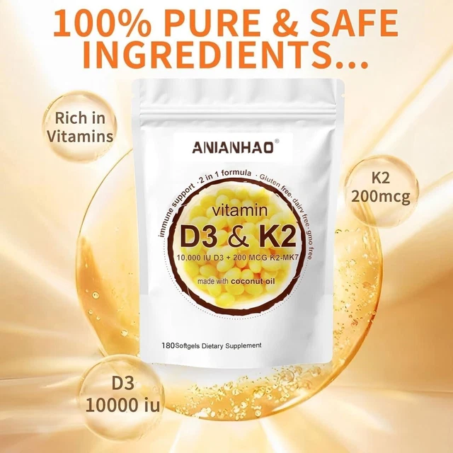Promo Vitamin D3 10000iu Bronson Vit K2 MK7 120 Caps Diskon 33% Di - Foto 9