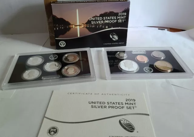 2019 S US Mint SILVER 11 Coin Proof Set with Box COA + W Reverse Lincoln Cent