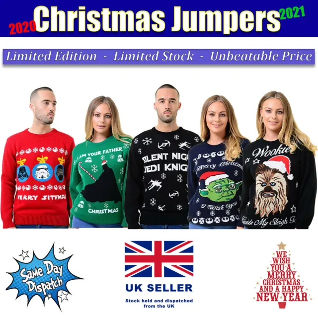 New Star Wars Christmas Xmas Jumper Unisex Men Women Ladies Knitted 2020 Sweater