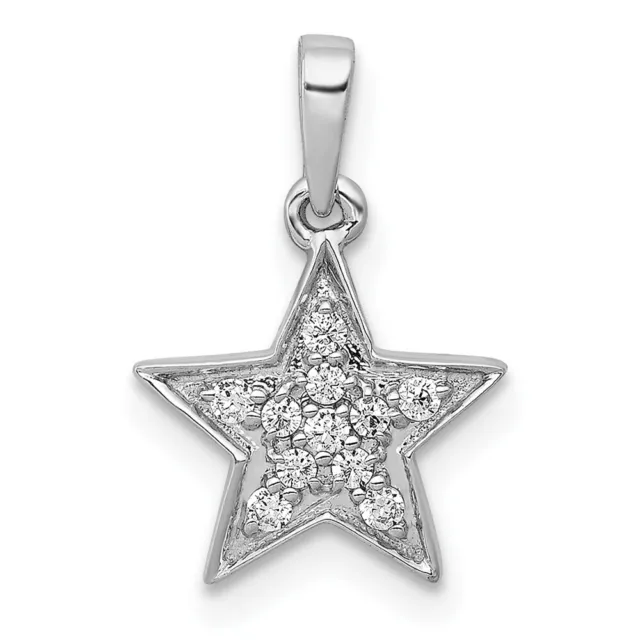 Lab Grown Diamond Cluster Star Pendant in 14K White Gold ( VS/SI, FGH )