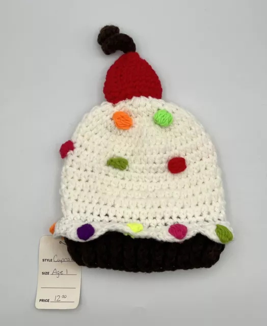 Baby’s First Birthday Photography Photo Prop Handmade Crochet Cupcake Hat