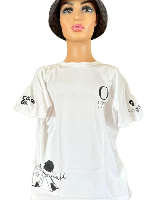 Playera organic nails blanca dama Extra large