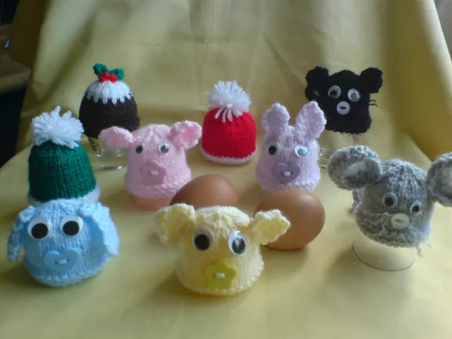 EGG gemütliche COSIES gestrickte OSTERNHÜTE, Tier, Pastellhüte, viele Geschenke 3