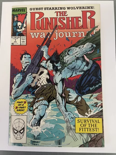 Punisher War Journal #7 Near Mint Unread Copy 1989 Wolverine & Jim Lee Art