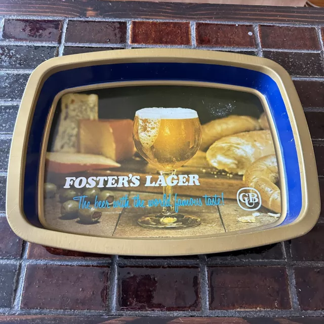 RETRO VINTAGE FOSTERS LAGER METAL BEER TRAY - Original Authentic Australia