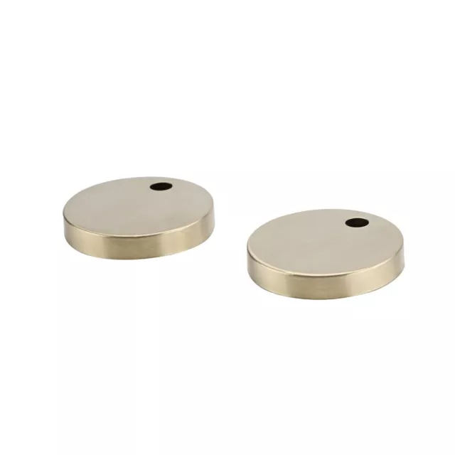 55mm Diameter BRUSHED BRASS Top Fix Toilet Seat Hinge Fixings Covers Only PAIR