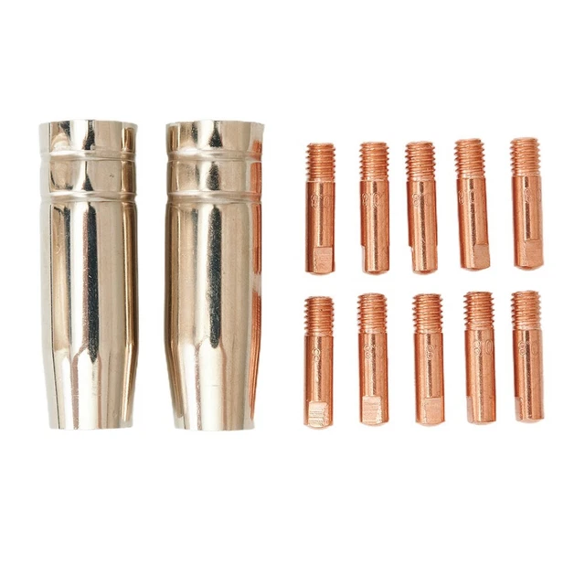 12pc Consumable Shroud MB15 Welding Tip 0.8mm MIG Welder Torch Brazing Accessory