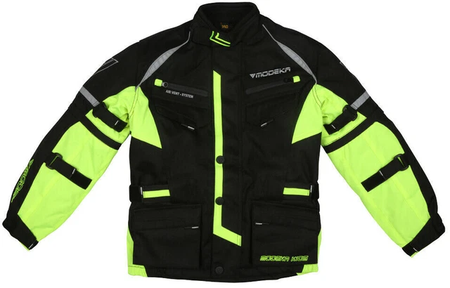 Moto Giacche Tessuto Modeka Tourex II Kids Colore: Nero/Giallo TG:152