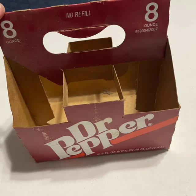 Dr Pepper  8 oz Soda Cardboard Carton Paper Carrier 6 Pack