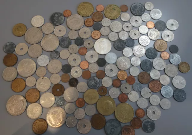 Konvolut Dänemark 137 Münzen alt bis neu, mit Silber